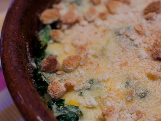 Gratin de chou kale et de pommes de terre au cheddar