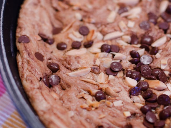 One pan cookie amandes et chocolat