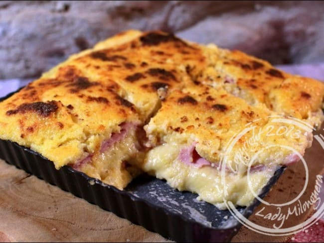 Gratin de polenta façon croque-monsieur