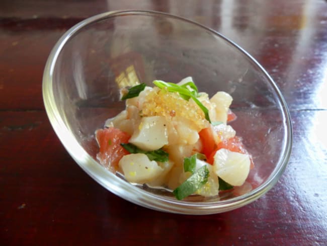 Ceviche de Saint-Jacques au pamplemousse chic et frais