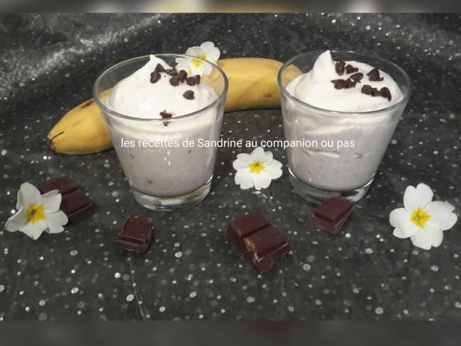 Mousse de bananes aux pépites de chocolat