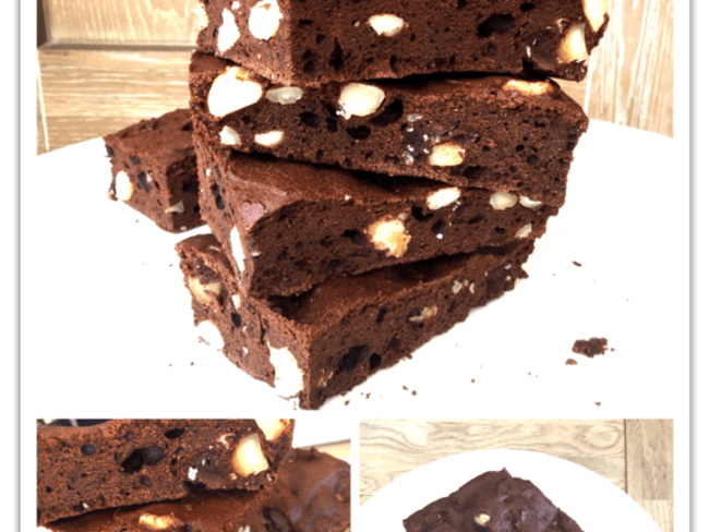 Brownies au cacao cru et noix de macadamia ( 266 cal/ par brownies) - Gourmandises sucrées ou salées