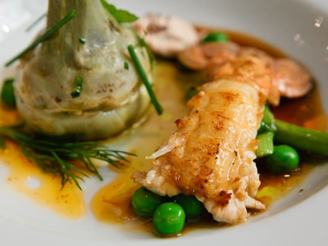 Salade de langoustines et légumes primeur