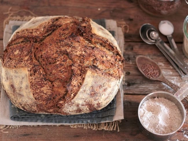 Pain au Levain à L’Epeautre et aux Graines de Lin