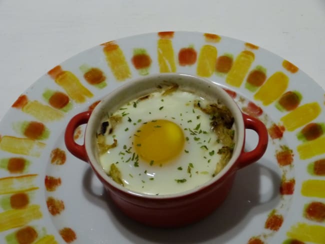 Oeufs cocotte aux légumes verts