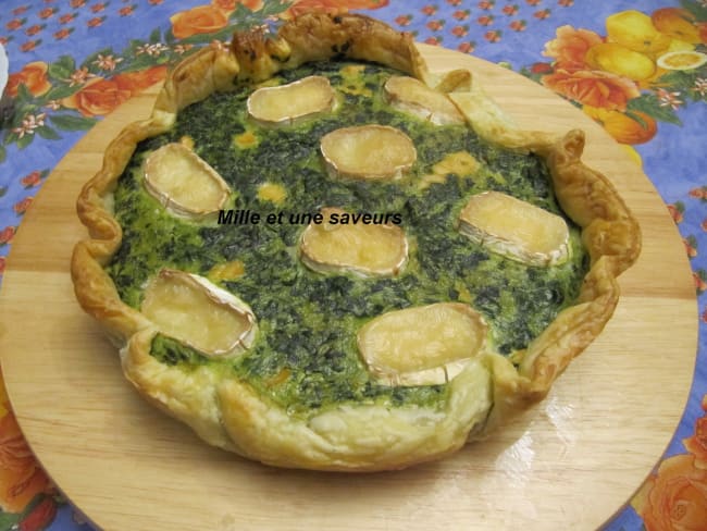 Quiche au saumon fumé, épinards et fromage de chèvre