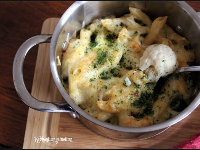 Mac and cheese au chou fleur pour faire manger des légumes aux enfants