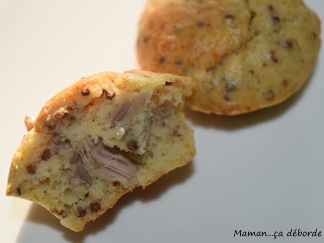 Mini cake au thon et moutarde à l'ancienne - Maman...ça déborde