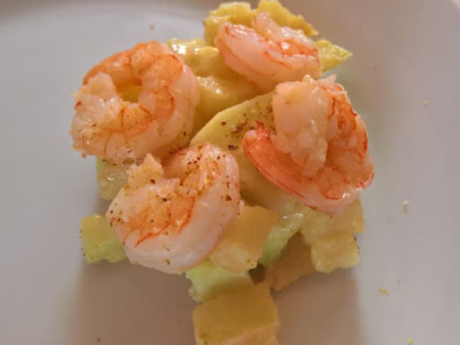 Crevettes sur son célerisotto