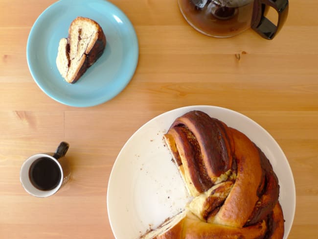 Brioche torsadée au chocolat (couronne)