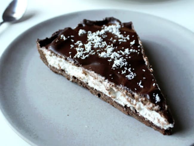 Tarte chocolatée à la mousse coco