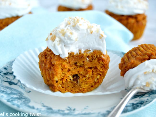 Carrot cake muffins et crème coco (recette légère)