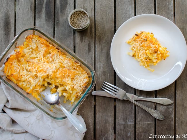 Gratin de macaronis à la courge butternut