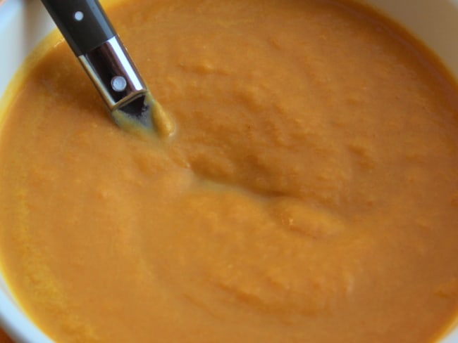 Velouté de carottes au roquefort et crème fraîche