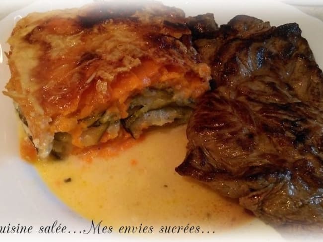 Gratin de patates douces et courgettes