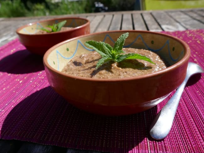 Mousse au chocolat, mangue et banane