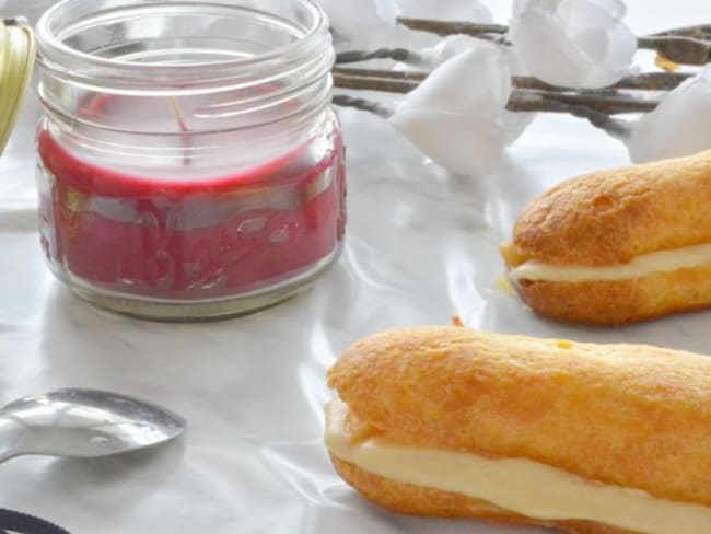 Éclairs crème au sirop d'érable et pommes poêlées