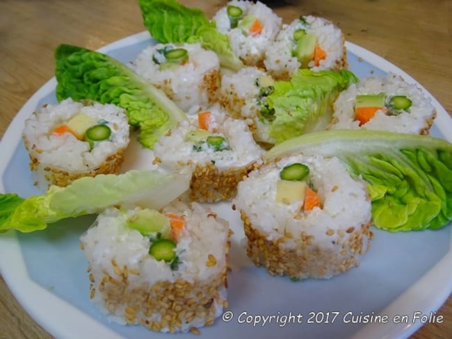 Makis au saumon, makis au thon albacore et makis végétariens