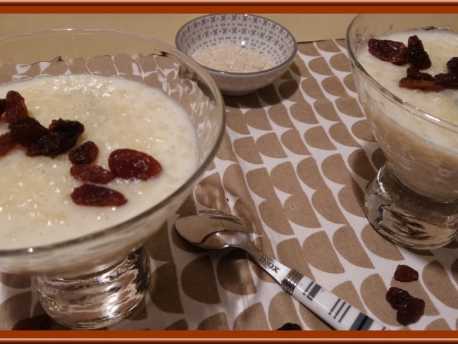 Riz au lait aux raisins et rhum