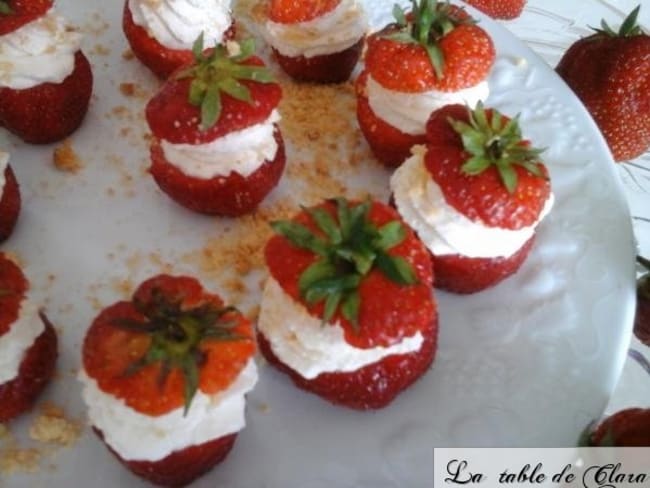 Bouchées de fraises façon tiramisu