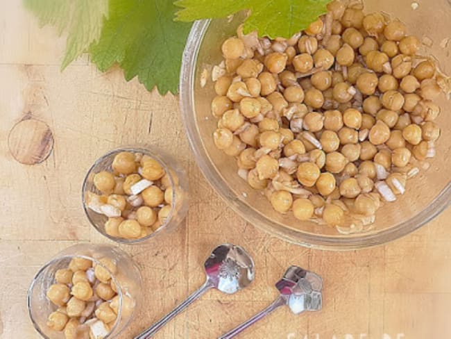 Salade de Pois Chiche et de Cébettes à ma façon