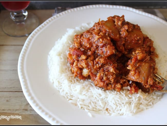 Mijoté d'aubergines aux PST (protéines de soja texturées) au multi cuiseur