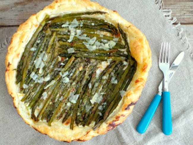 Tarte aux asperges et parmesan