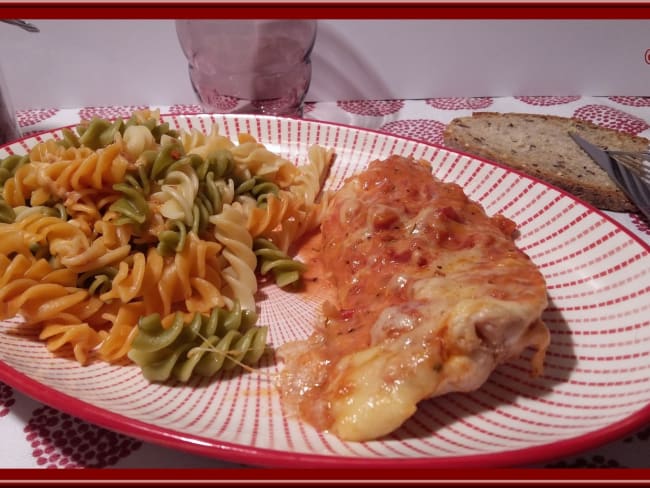 Escalopes de dinde gratinées à la tomate - Oh, la gourmande..