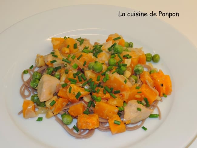 Poulet cajou, cajun, butternut et sarrasin