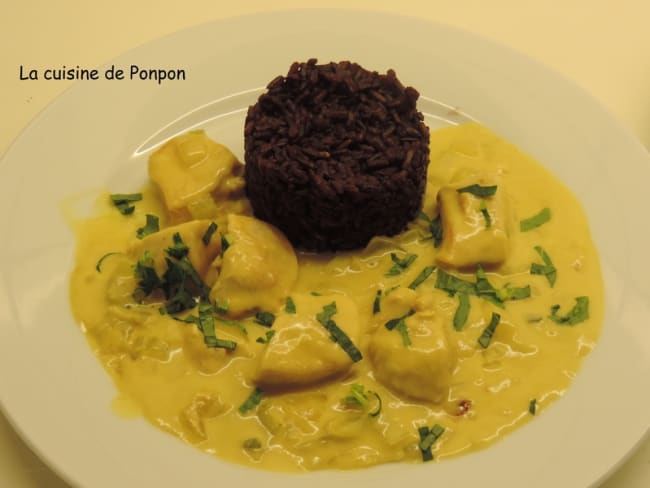 Poulet coco et riz noir