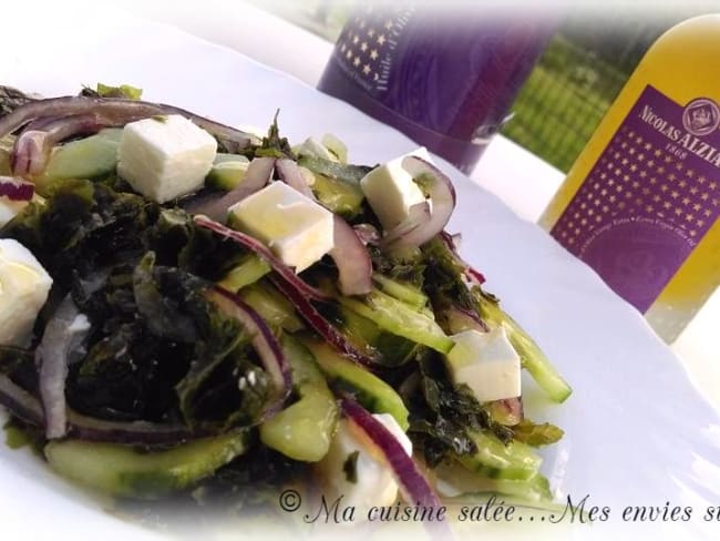 Salade de laitue de mer feta concombre