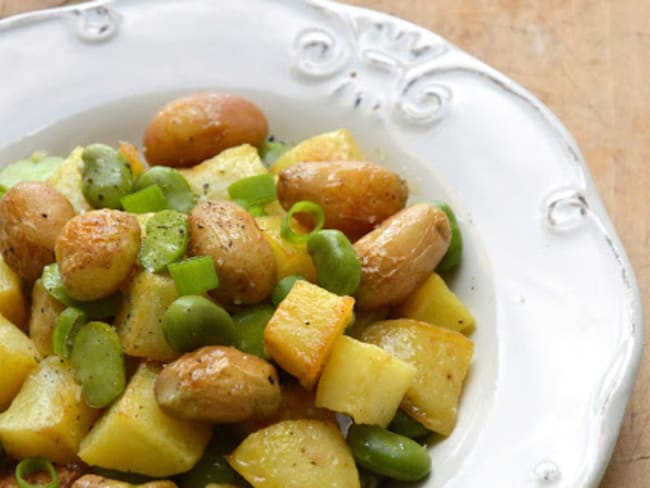 Pommes de terres nouvelles aux fèves