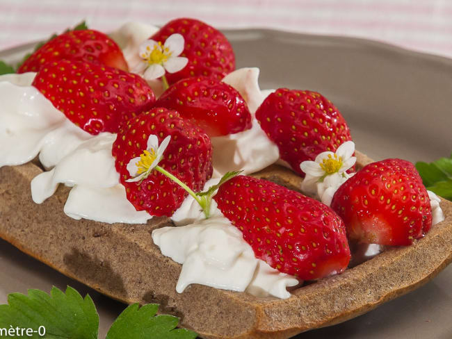 Gaufres au sarrasin et fraises