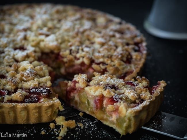 Tarte streusel fraise et rhubarbe – je vais vous cuisiner