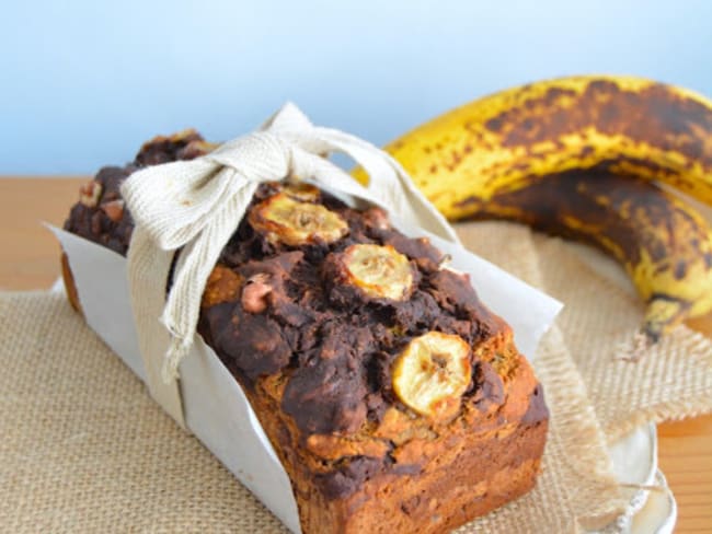 Banana bread marbré au chocolat noir