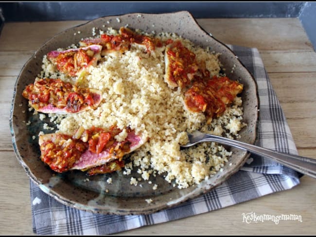 Filets de rougets aux légumes d'été et son boulgour