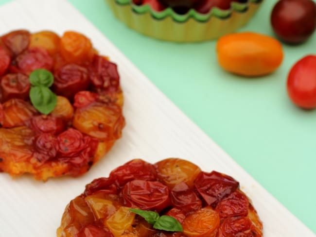 Tarte tatin de tomates cerises au pesto