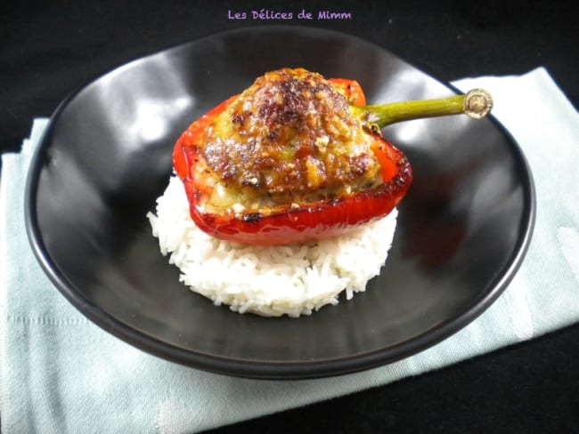 Poivrons farcis à la viande de veau, aux herbes et au parmesan