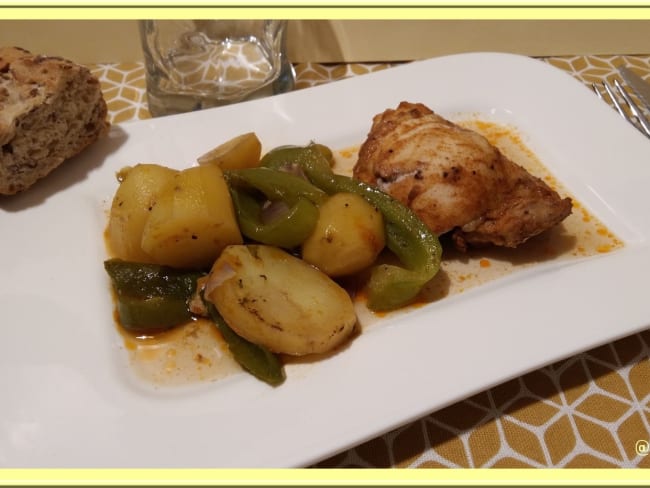 Poulet au paprika sur son lit de légumes - Oh, la gourmande..