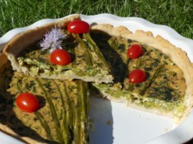 Tarte aux asperges façon bouquet de fleurs