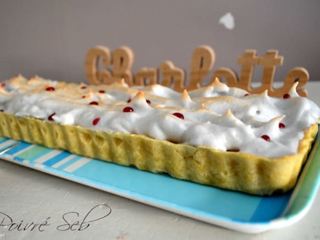 Tarte aux pommes meringuée aux perles de cassis - Poivré Seb