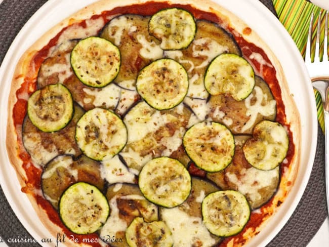 Pizza-wrap aux courgettes et aubergines grillées