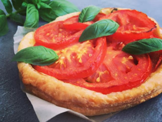 Tarte tomate, moutarde et basilic de Christophe Felder