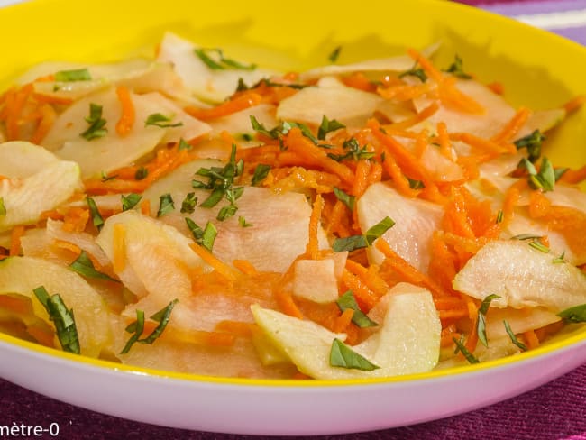 Salade de carotte, chou rave et concombre