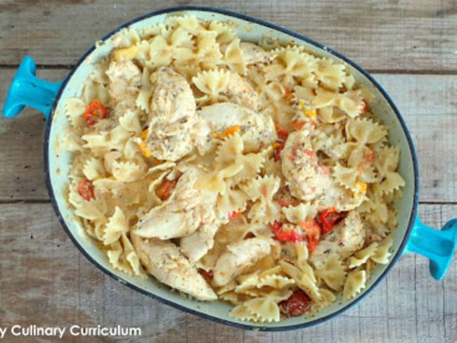 Poêlée de poulet aux épices, yaourt (et avec des pâtes !)