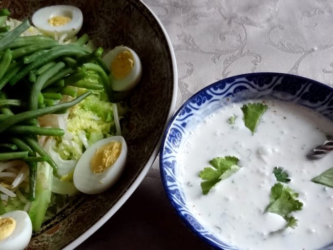 Salade de légumes sauce coco