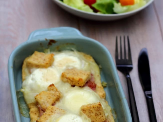 Gratin anti-gaspi de pain perdu salé