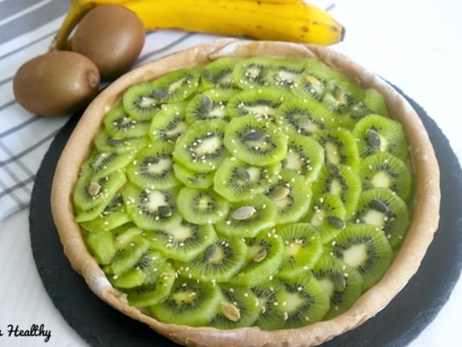 Tarte sablée allégée sans beurre et au kiwi de saison