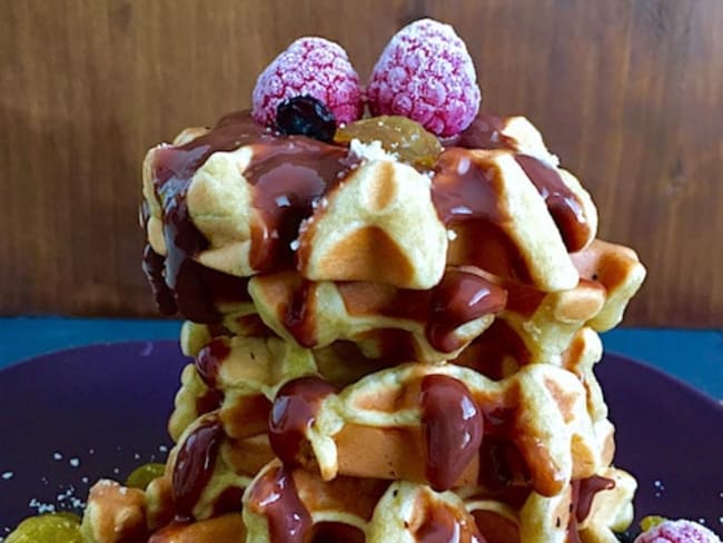 Gaufre au kamut banane et beurre de cacahuète