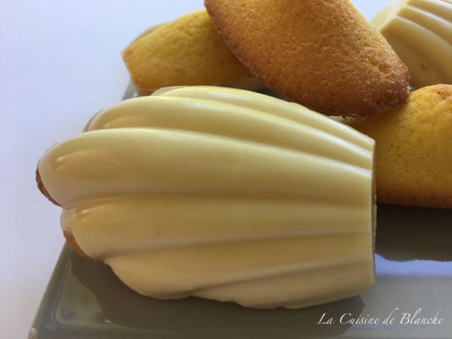 Madeleine coque au chocolat blanc